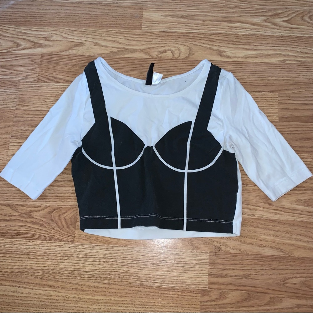 Divided H & M Black and White Women's Top